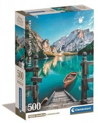 CLEMENTONI puzle 500 Compact Braies Lake 35538 cena un informācija | Puzles, 3D puzles | 220.lv