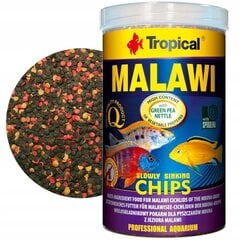 Barība zivīm Tropical Malawi Chips, 1000 ml cena un informācija | Zivju barība | 220.lv