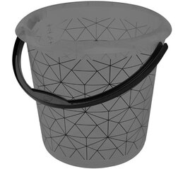 Ведро deco 10L Ilvie &amp;quot;Polygon&amp;quot; &Oslash;30x28cm прозрачное серое цена и информация | Садовые инструменты | 220.lv