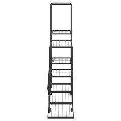 puķu statīvs ar riteņiem, 94,5x25x92,5 cm, melns metāls cena un informācija | Dārza instrumenti | 220.lv