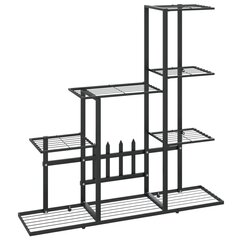 5 līmeņu puķu statīvs, 94,5x25x88 cm, melns metāls цена и информация | Садовые инструменты | 220.lv