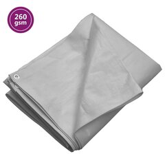 brezenta pārklājs, 260 g/m², 4x5 m, pelēks, HDPE cena un informācija | Dārza instrumenti | 220.lv