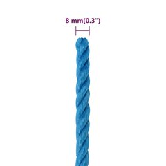 darba virve, zila, 8 mm, 100 m, polipropilēns cena un informācija | Dārza instrumenti | 220.lv