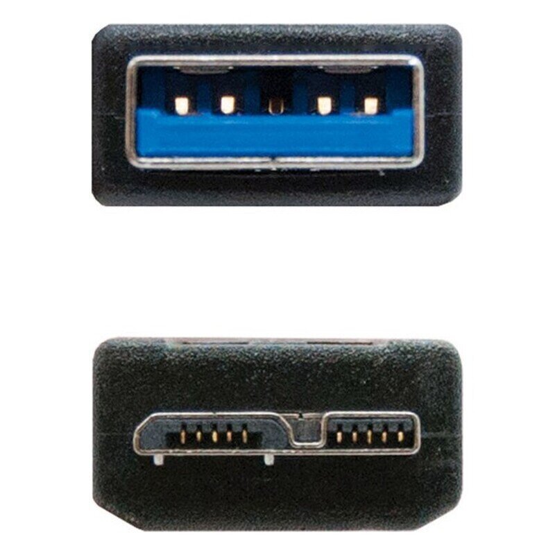 USB 3.0 A uz Micro USB B Kabelis NANOCABLE 10.01.110-BK Melns цена и информация | Kabeļi un vadi | 220.lv