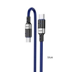 KAKUSIGA KSC-696 USB-C -> USB-C кабель для зарядки 60 Вт | 120 см синий цена и информация | Кабели и провода | 220.lv