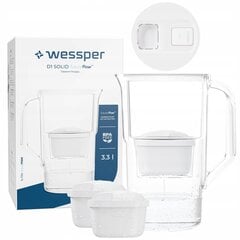 Wessper D1 SOLID 3.3 aquamax filtra krūze ar LED skaitītāju + 3x filtrs cena un informācija | Ūdens filtri | 220.lv
