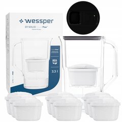 Wessper D1 SOLID 3.3 aquamax filtra krūze ar LED skaitītāju + 10 filtri cena un informācija | Ūdens filtri | 220.lv