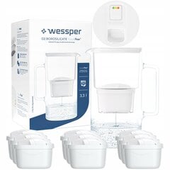 Кувшин-фильтр Wessper Aquamax 3,3 л - светодиодный счетчик + 10-кратный фильтр для воды цена и информация | Фильтры для воды | 220.lv