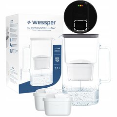 Кувшин-фильтр Wessper Aquamax 3,3 л - светодиодный счетчик + 3x фильтр для воды цена и информация | Фильтры для воды | 220.lv