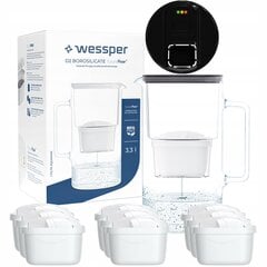 Кувшин-фильтр Wessper Aquamax 3,3 л - светодиодный счетчик + 10-кратный фильтр для воды цена и информация | Фильтры для воды | 220.lv