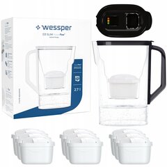 Wessper D3 Slim FutureFlow LED кувшин с фильтром для холодильника + 10-кратный фильтр цена и информация | Фильтры для воды | 220.lv