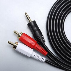 Riff RF027 3,5 mm uz 2x RCA audio kabelis 3 m apzeltīti savienotāji cena un informācija | Kabeļi un vadi | 220.lv