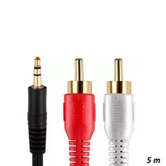 Riff RF034 3,5 mm uz 2x RCA audio kabelis 5 m apzeltīti savienotāji cena un informācija | Kabeļi un vadi | 220.lv