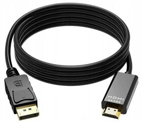 DP DisplayPort - HDMI, 1.8 m kaina ir informacija | Kabeļi un vadi | 220.lv