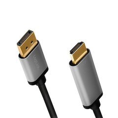 Адаптер Displayport to HDMI 4K/60Hz, alu, 2 м цена и информация | Кабели и провода | 220.lv