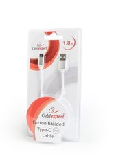 Gembird USB Type-C cable with braid and cena un informācija | Kabeļi un vadi | 220.lv