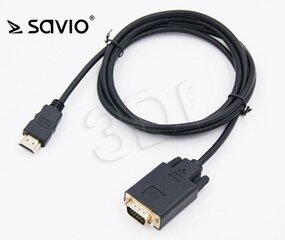 Адаптер - конвертер Savio HDMI на VGA 1.8м цена и информация | Кабели и провода | 220.lv