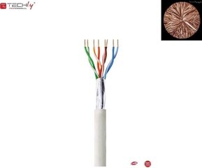 Сетевой кабель Techly Cat 6 F/UTP 100 м серый, витая пара 100% медь цена и информация | Кабели и провода | 220.lv