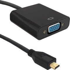 Qoltec Adapter Micro HDMI AM / VGA F | +3.5mm AUX | 0,2m цена и информация | Кабели и провода | 220.lv