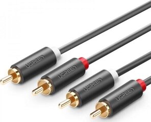 кабель 2RCA на 2RCA Ugreen AV104, 3 м, черный цена и информация | Кабели и провода | 220.lv