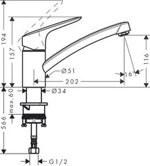 Hansgrohe Logis Смеситель для кухни 71830000 цена и информация | Кухонные смесители | 220.lv