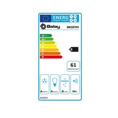 Parastais pārvalks Balay 3BC697EX 90 cm 750 m3/h 64 dB 255W cena un informācija | Tvaika nosūcēji | 220.lv