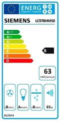 Parastais pārvalks Siemens AG LC97BHM50 90 cm 710 m³/h 255W B Tērauds cena un informācija | Tvaika nosūcēji | 220.lv