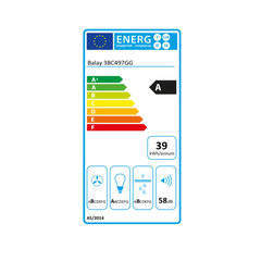 Parastais pārvalks Balay 3BC497GG 90 cm 730 m3/h 56 dB 143W cena un informācija | Tvaika nosūcēji | 220.lv