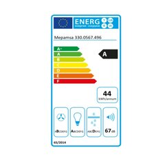 Parastais pārvalks Mepamsa Cuadro 90 cm 580 m³/h 61 dB A Melns cena un informācija | Tvaika nosūcēji | 220.lv