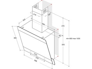 Колпак для дымохода Whirlpool AKR 65F LM K, черный цена и информация | Вытяжки на кухню | 220.lv