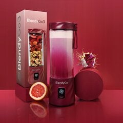 BlendyGo blenderis Smoothie mikseris mini blendera krūze 3 250 W sarkana cena un informācija | Smūtiju blenderi | 220.lv