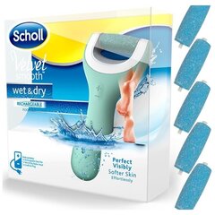 Pēdu vīles komplekts Scholl Velvet Smooth Wet&amp;Dry cena un informācija | Pedikīra, manikīra piederumi | 220.lv