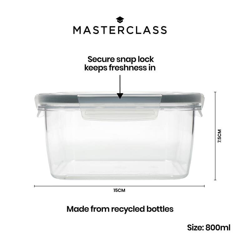 Meistarklase Eco Snap Pārtikas uzglabāšanas konteiners - 0,8L Kvadrāts cena un informācija | Īpašas ierīces ēdiena pagatavošanai | 220.lv