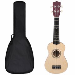 soprāna bērnu ukulele ar somu, gaiša koka krāsā, 21" цена и информация | Гитары | 220.lv