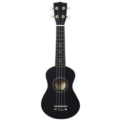 soprāna bērnu ukulele ar somu, melna, 21" цена и информация | Гитары | 220.lv