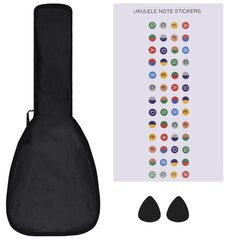 soprāna bērnu ukulele ar somu, melna, 23" cena un informācija | Ģitāras | 220.lv