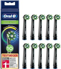 наконечники щеток ORAL-B CROSSACTION ЧЕРНЫЕ 10 шт. цена и информация | Насадки для электрических зубных щеток | 220.lv