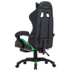 biroja krēsls ar kāju balstu, zaļa un melna mākslīgā āda cena un informācija | Biroja krēsli | 220.lv