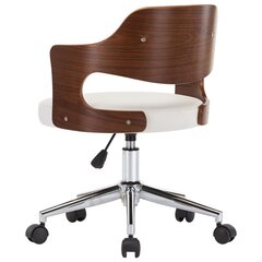 biroja krēsls, grozāms, liekts koks, balta mākslīgā āda cena un informācija | Biroja krēsli | 220.lv