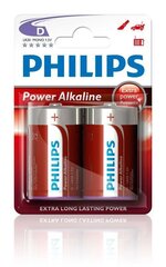 Baterijas Philips, Power Alkaline D/R20 B2 cena un informācija | Baterijas | 220.lv