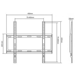 Кронштейн для телевизора Cabletech UCH0151 (26-55 INCH) цена и информация | Кронштейны и крепления для телевизоров | 220.lv