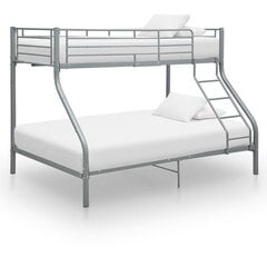 divstāvu gultas rāmis, pelēks, 140x200/90x200 cm, metāls cena un informācija | Bērnu gultas | 220.lv