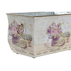 Набор горшков DKD Home Decor Розовый Металл Цветы Shabby Chic (31 x 18 x 17,5 cm) цена и информация | Вазоны | 220.lv