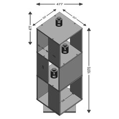 Поворотный шкафчик FMD, 34x34x108 см, белый цена и информация | Шкафчики в гостиную | 220.lv