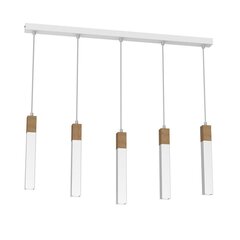 Piekaramā lampa Milagro SOLO SAWN WHITE / PATINATED WOOD 5x mini GU10 cena un informācija | Lustras | 220.lv