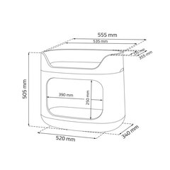 Kaste mājdzīvnieku transportēšanai un guļvietai 3in1 60x40,5x51cm cena un informācija | Suņu gultas, spilveni, būdas | 220.lv