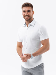 adīts slim fit krekls - balts v1 om-shss-0100 126139-7 cena un informācija | Vīriešu T-krekli | 220.lv