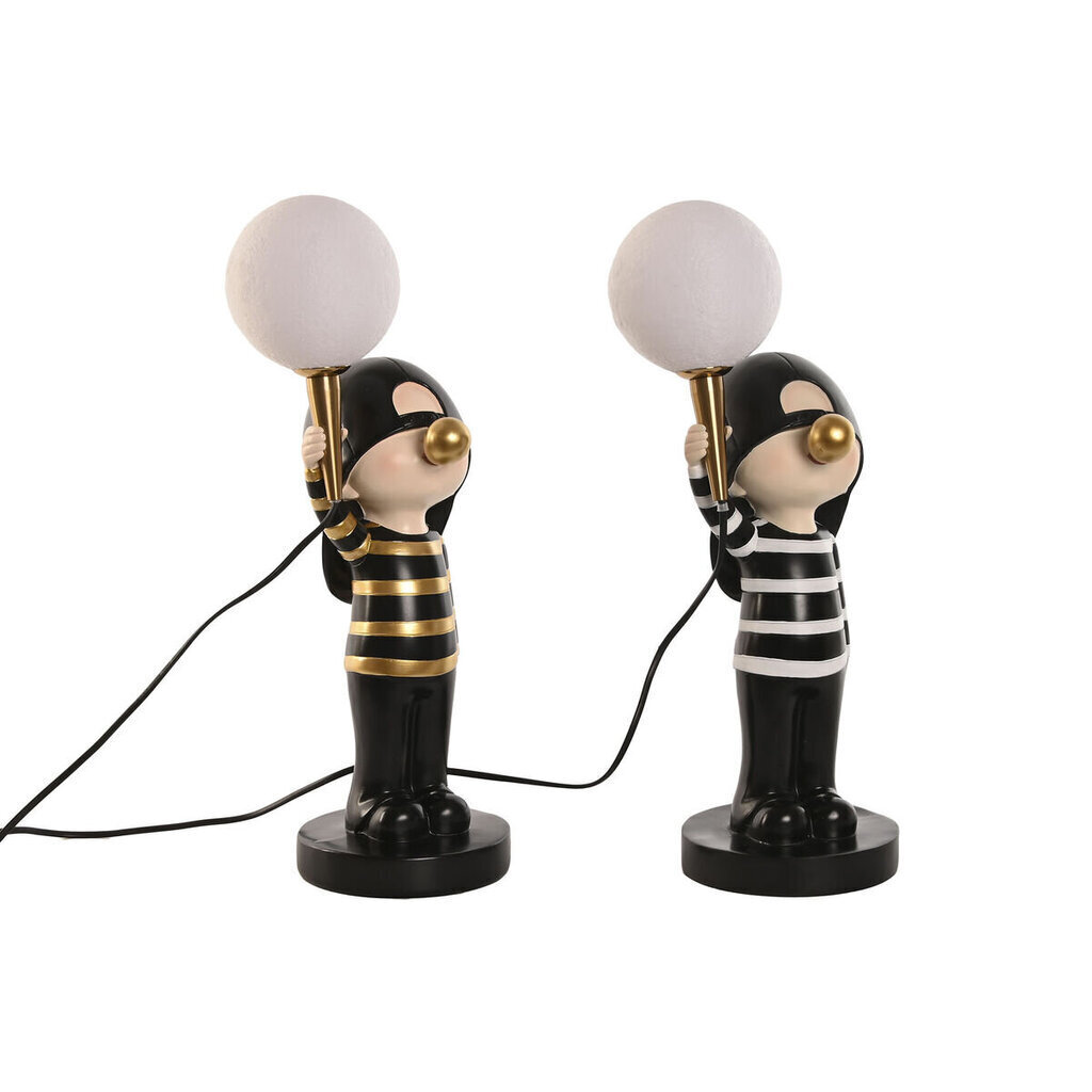 Galda lampa Home ESPRIT Balts Melns Metāls Sveķi 220 V 20 x 16 x 49 cm (2 gb.) cena un informācija | Galda lampas | 220.lv