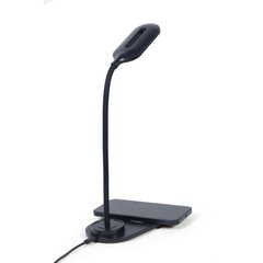 Galda lampa Gembird Desk Lamp with Wireless Charger Black цена и информация | Настольные лампы | 220.lv