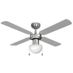 Griestu ventilators ar gaismu EDM Caribe 50 W Hromēts cena un informācija | Griestu lampas-ventilatori | 220.lv